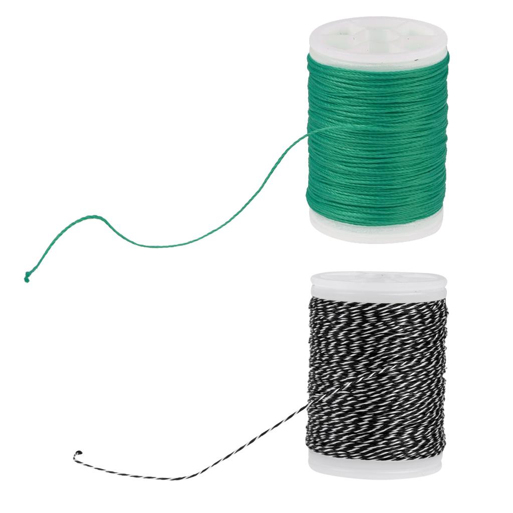 110m Fiber Archery Bow String Serving Material Bowstring Protect Green+Black