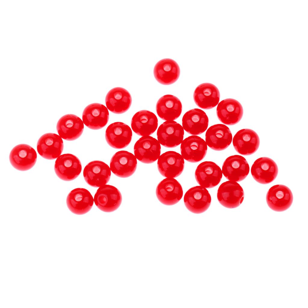 30pcs 6mm Fishing Large Fishing Beads Carp Fishing Stop Rigs Beads Red