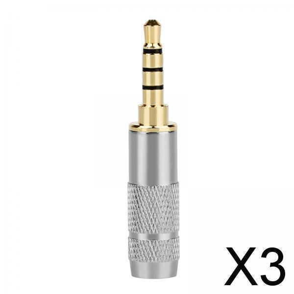 3xMale Repair Headphones Audio Jack Plug Soldering Copper for Earphone Jack