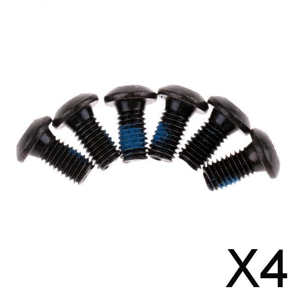 4x6pcs M5x12mm Steel Bicycle Disc Brake Rotor Bolts Bike Disk Rotor Screws