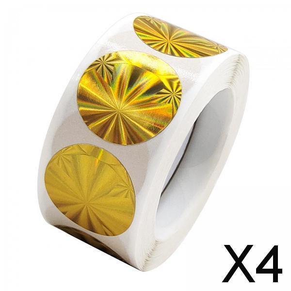 4x500x/Roll Self Adhesive Seal Stickers for Boutiques Greeting Card DIY Crafts Golden Style F