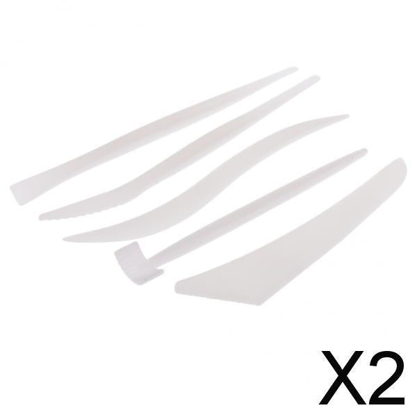 2x5 Pieces Plastic Pottery Clay Sculpting Tools Sharpen Modeling Tools DIY Set