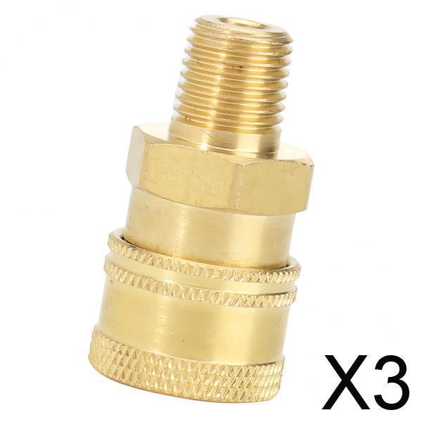 3xPressure Washer Quick Release Mini 12mm female to 1/4 male Brass Coupling