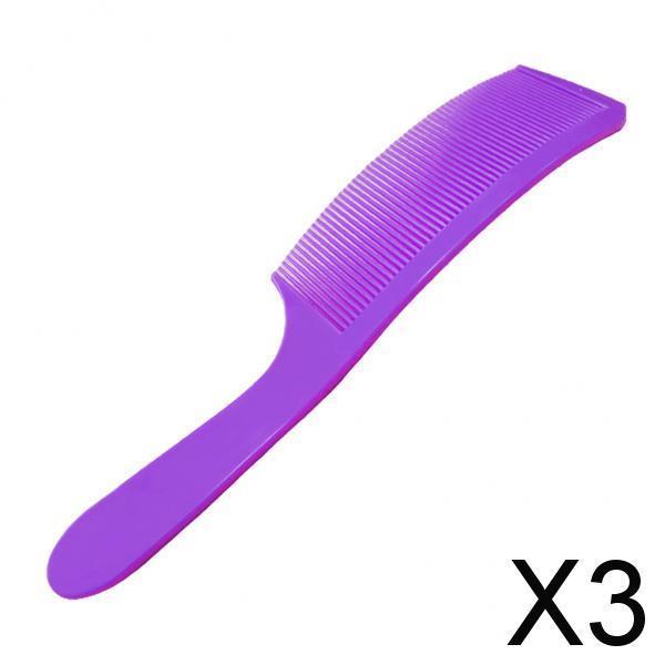 3xBarber Stylist Curved Styling Comb Flat Top Hairdressing Comb Purple