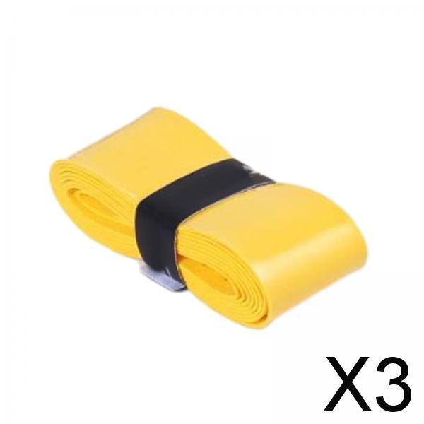 3xTennis Racket Grip Tape Fishing Rod Sweat Absorbing Nonslip Sweat Sport Band yellow