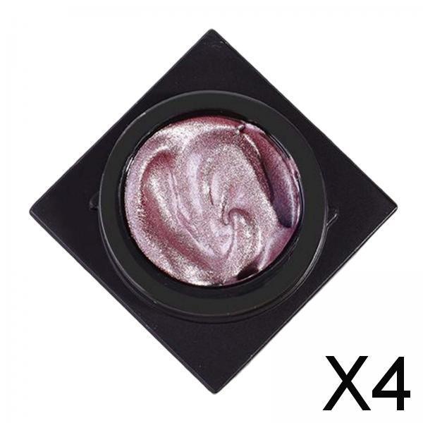 4xGypsum Gel Nail Art Painting Drawing Polish 3D Metallic Nail Art Gel Polish Pink