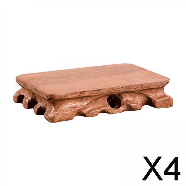 4xWooden Display Stand Support Sphere Holder for Crystals Gemstones Rocks M