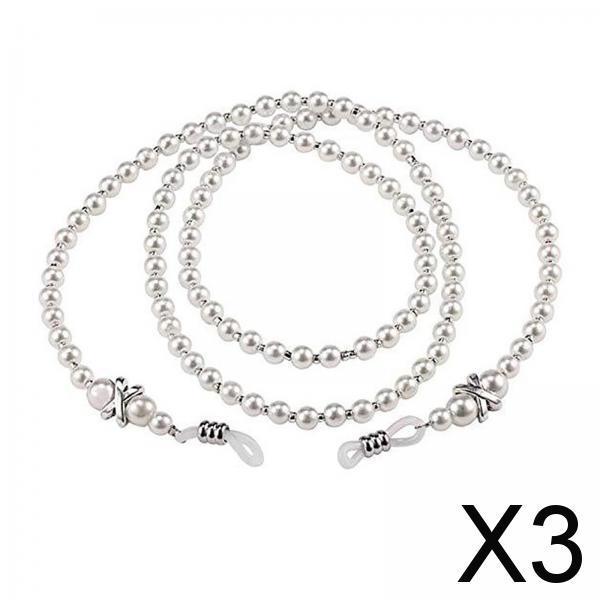 3xBeaded Eyeglass Chain Glasses Chain Necklace for Wedding Thanksgiving Outing