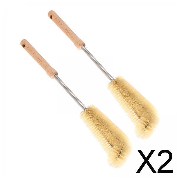 2x2 Pieces Baby Bottle Cleaner Wooden Handle for Tumbler Sports Water Bottles 40cm