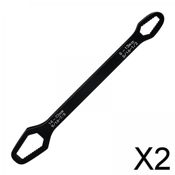 2xAdjustable Wrench Spanner Double Head DIY Tools for Bicycle Car Repairing black