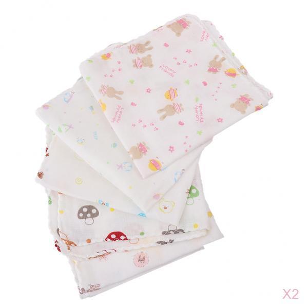 Baby Burp Cloths Handkerchief Gauze Nursing Towel 10Pcs