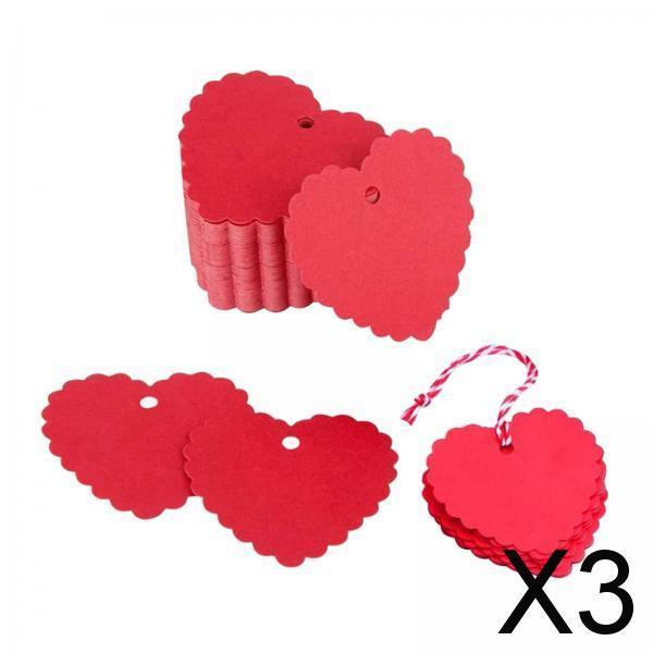 3x50Pcs Valentine's Day Gift Tags with String Art Crafts Heart Shaped Gift Tags