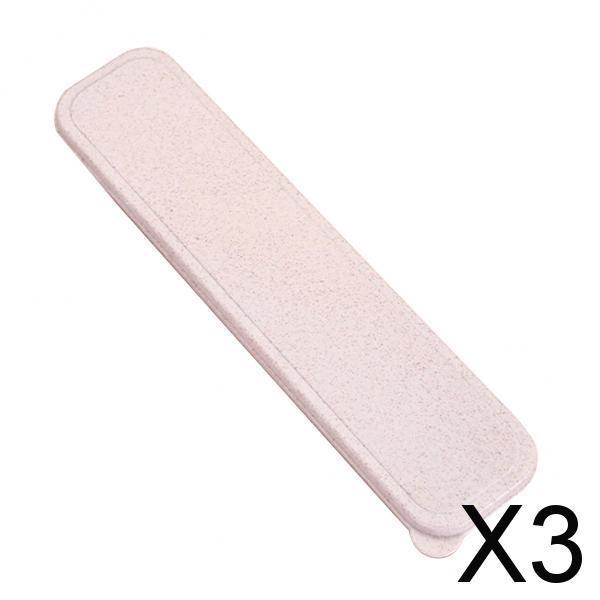3xPlastic Portable Travel Tableware Storage Box for Flatware Beige C