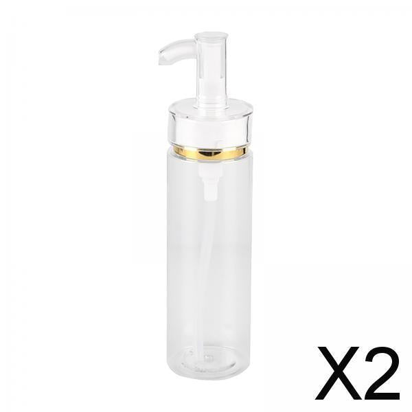 2x5oz Shampoo Bottles Transparent Travel Container for Bath Cream Washing Soap