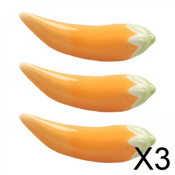 3x3 Pieces Chopstick Rest Chopsticks Utensil Cutlery Stand for Home Spoon Fork Orange