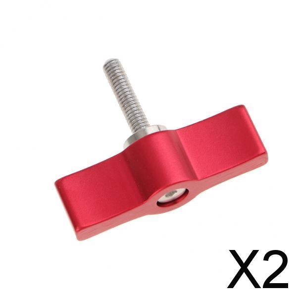 2xCamera Adjustable Hand Tightening Screws Aluminum Alloy Handle M4 Screw Red