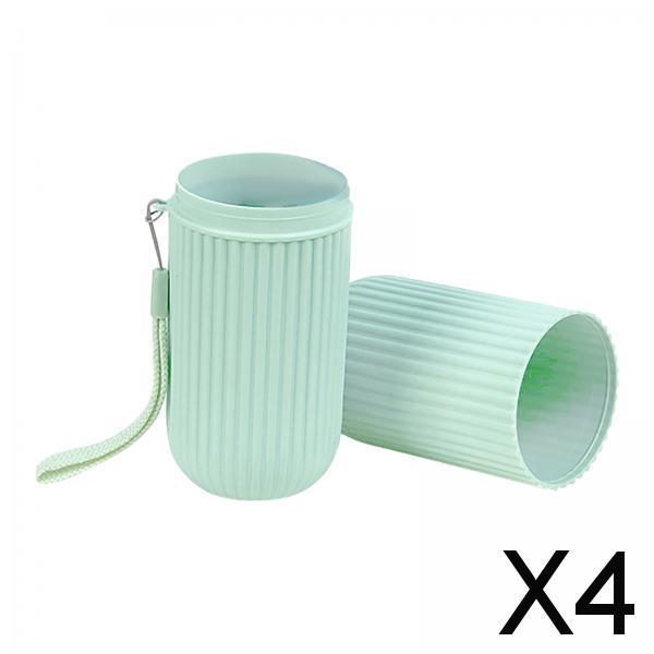 4xBusiness Trips Wash Cup Holder Dustproof for School Outdoor Family Daily Use green