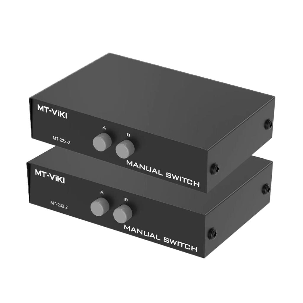 2xPrinter DB9 Pin Serial RS232 Switch Box Manual 2Port Data Sharing Switcher