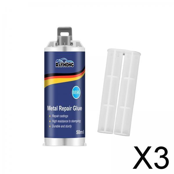 3xMetal Repair Glue High Temp for Castings Repairing Defects Abrasion Fracture 50ml