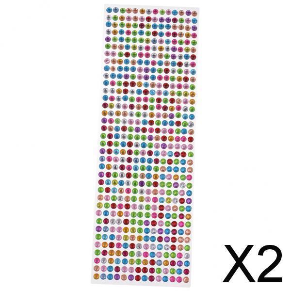 2x1 Piece Multicolor Diamond Sticker Rhinestone Self Adhesive Gem DIY Crafts