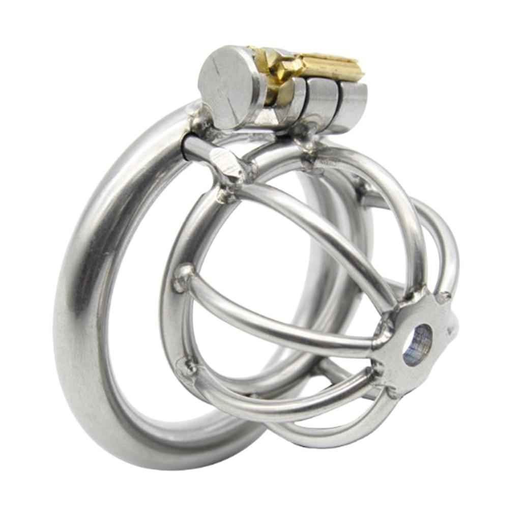 Male Chastity Device Stainless Steel Chastity Cage Lock Muscle Training 45mm