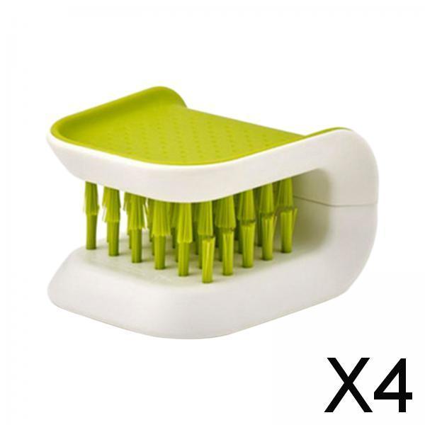 4xKitchen Knife Cleaner Utensil Bristle Cleaning Brush Durable Double Sided