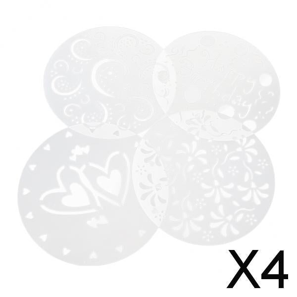 4x4Pcs Cake Mold Cupcake Stencil Template Birthday Spiral Variety Decoration
