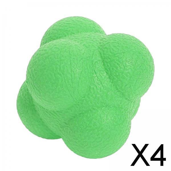 4xCoordination Reflex Agility Hexagonal Tennis Fitness Reaction Ball Green