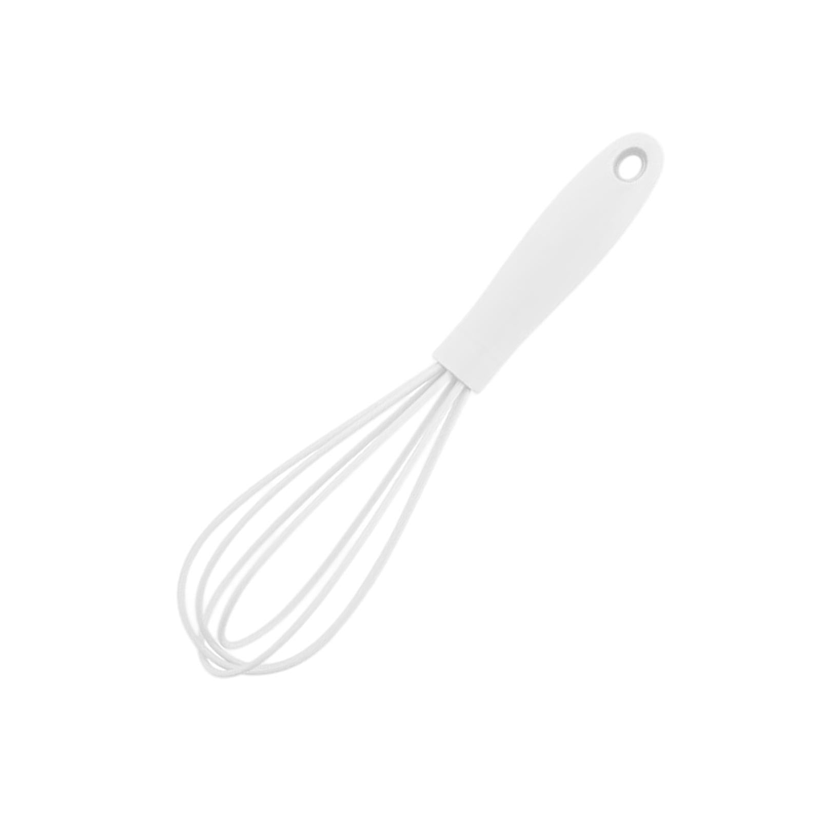 3xSilicone Whisk Kitchen Utensil Non Scratch Mixer Egg Beater Frothing White