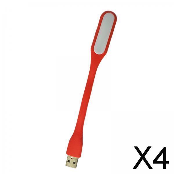 4xFlexible LED Light Lamp Portable Adjustable for Laptop Eye Care red
