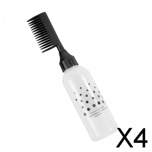 4xroot comb Bottle Accessories Hair Coloring Dyeing Bottle for Home Black