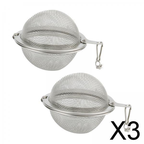 3xStainless Steel Mesh Tea Ball Infuser Strainers Interval Diffuser 7cm