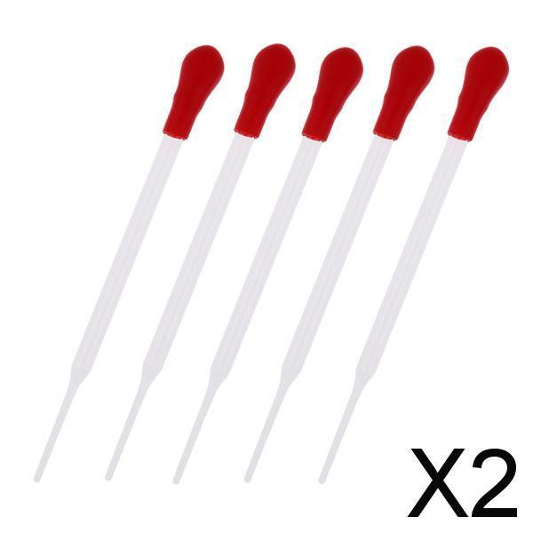 2x5 Pieces Clear Glass Pipette Pipet Dropper Dispensing Liquids Lab 14cm