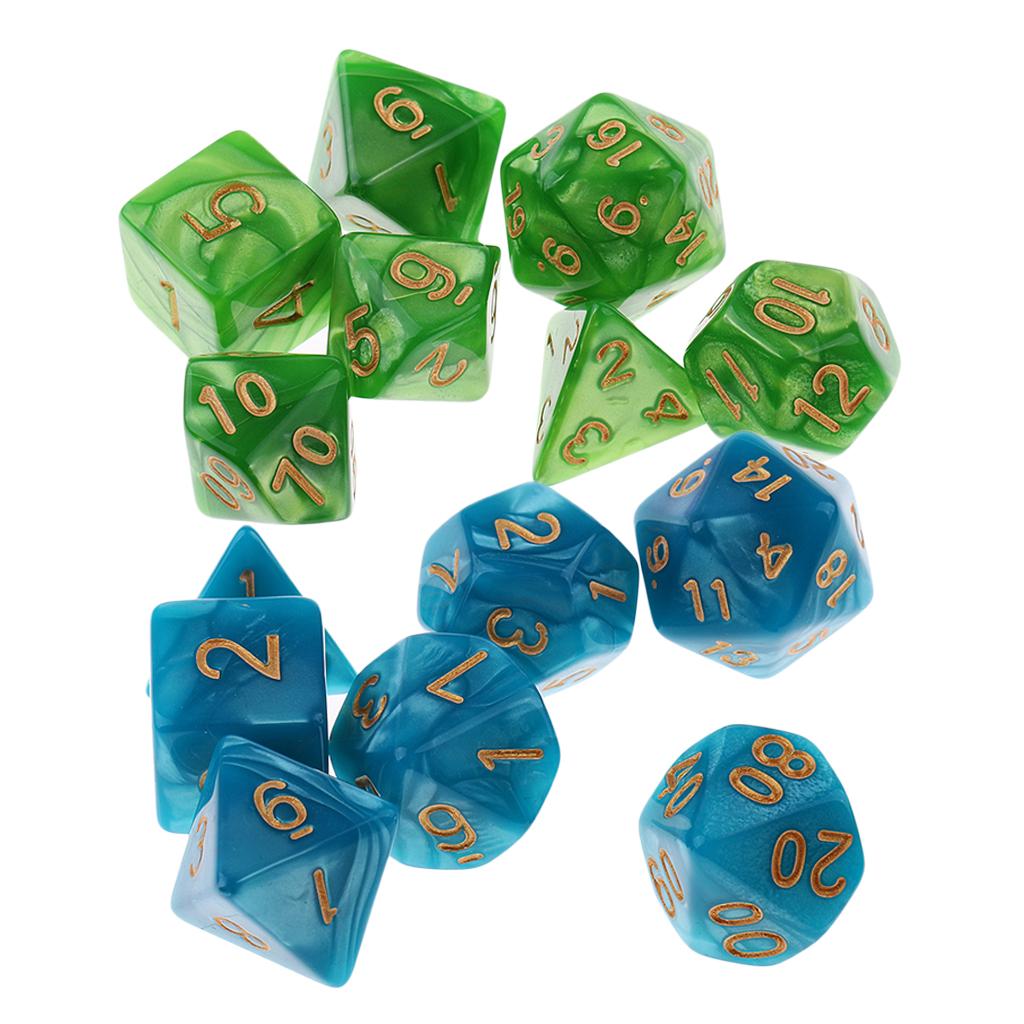 14PCS Polyhedral Dice 16mm for Dungeons and Dragons Dice Table Games