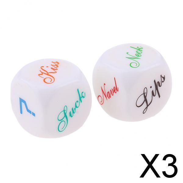 3x2pcs D6 Glow in Dark Dices Couple Foreplay Game Dice Seduction Intimate Gift
