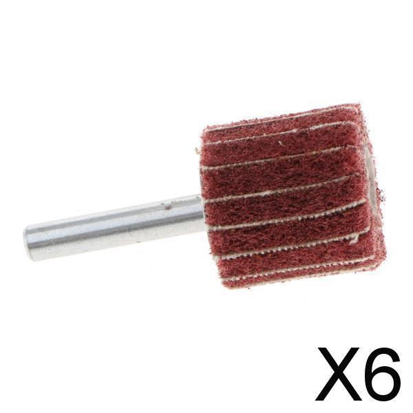 6xNon Woven Abrasive Wheel Grinding Polishing Tools 25 x 25 x 6mm Grit Red