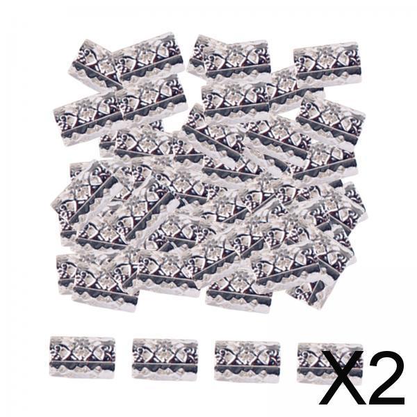 2x100x Dreadlocks Beads Rings Hair Accessories for Women and Men Hair Braiding Silver 10mmx15mm