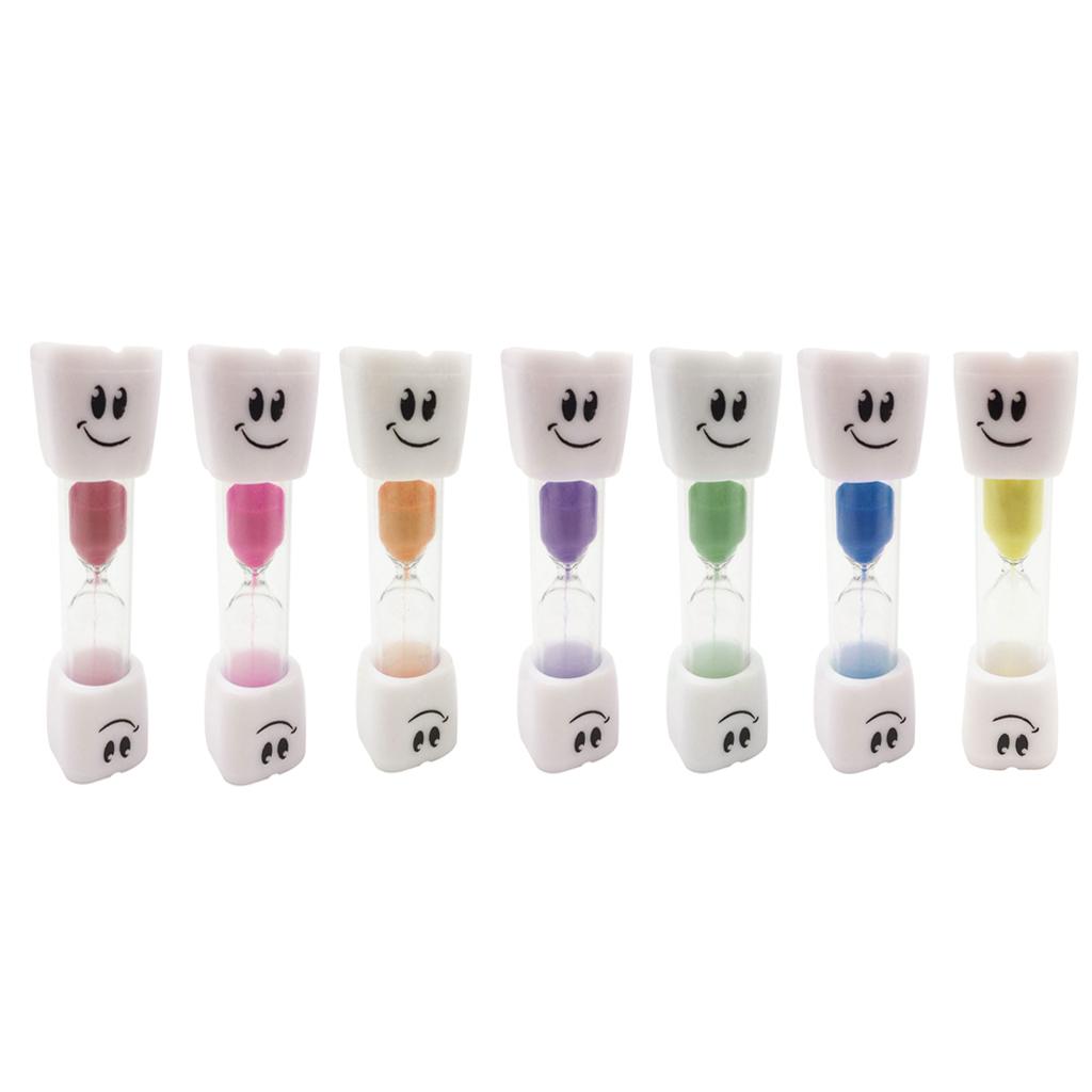 7 Pieces Toothbrush Timer Hourglass Kids Smile Sand Egg Clock Timer 3 Min