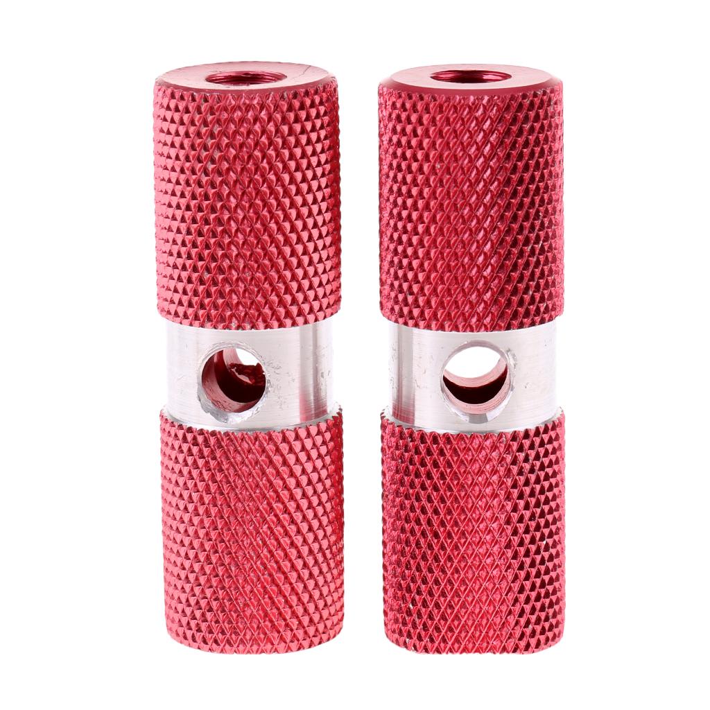 Aluminium Alloy Cylinder BMX Front Rear Axle Foot Pegs Bike Bicycle Red