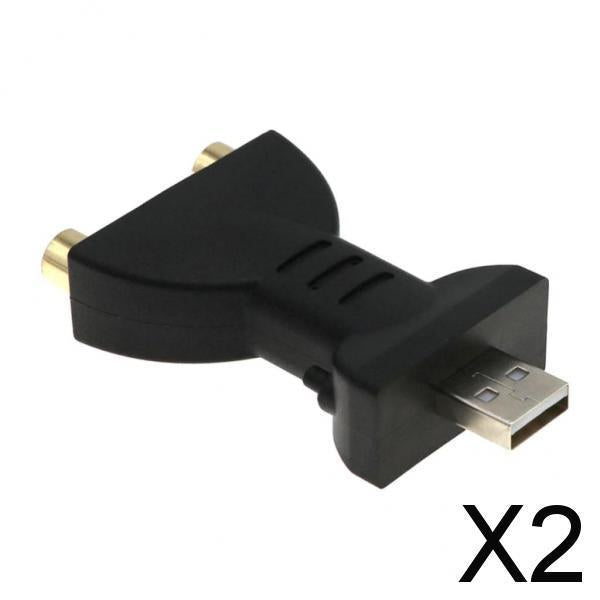 2xPortable USB Male to 2 RCA Female Video Power Adapter Converter HDTV 1 Piece