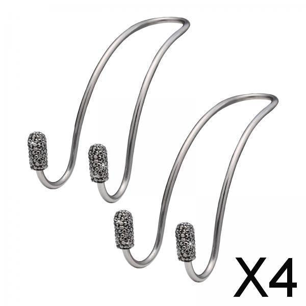4x2Pcs Car Head Rest Hanger Hooks Grocery Purse Bags Organizer Brilliant Black