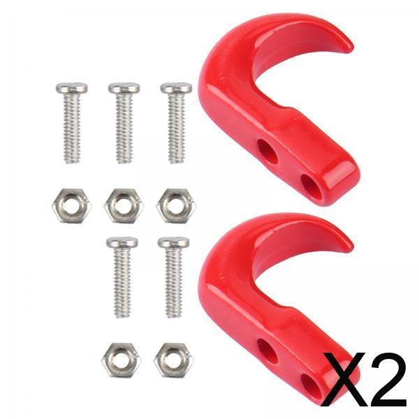 2x2x 1/24 Tow Shackle Rescue Hook Spare for Axial SCX24 Trucks Accessories Red