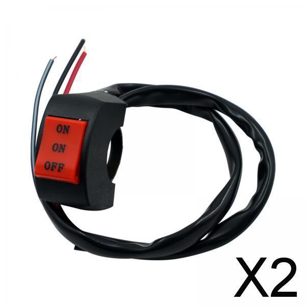 2xMotorcycle Headlight Switch 7/8 inch 22mm Handlebar Toggle Switch