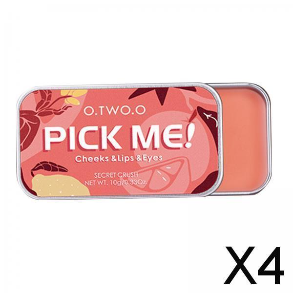 4x3-in-1 Lipstick Eye Shadow Blush Repairing Palette Monochrome Rouge Cream B