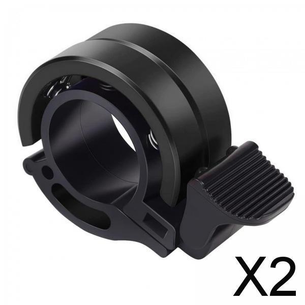 2xBike Bell Small Bicycle Warning Bell Waterproof Loud Sound Cycle Accessories Black