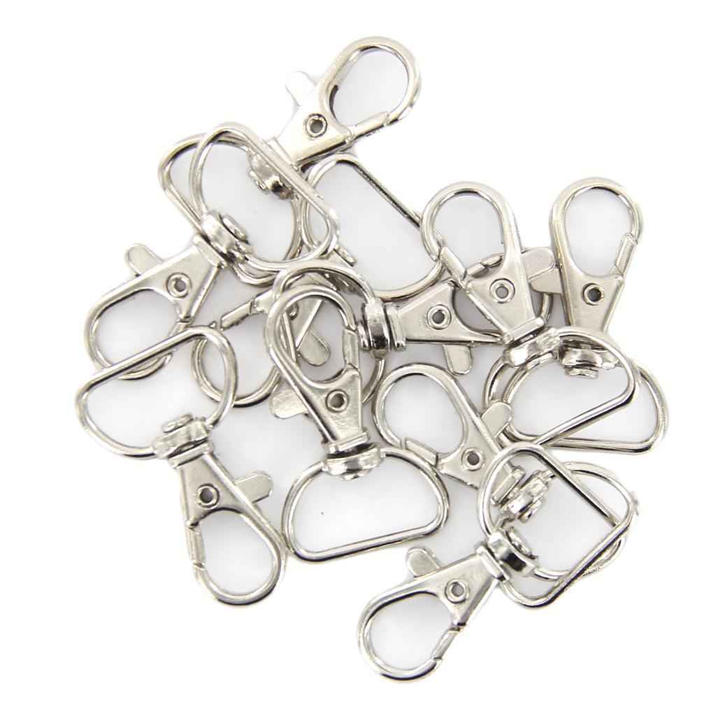 10pcs Swivel Trigger Snap Hooks Silver 23mm x 38mm