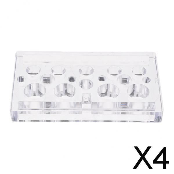 4xAcrylic Square Clear Tattoo Pigment Ink Cup Holder Stand Display Supply