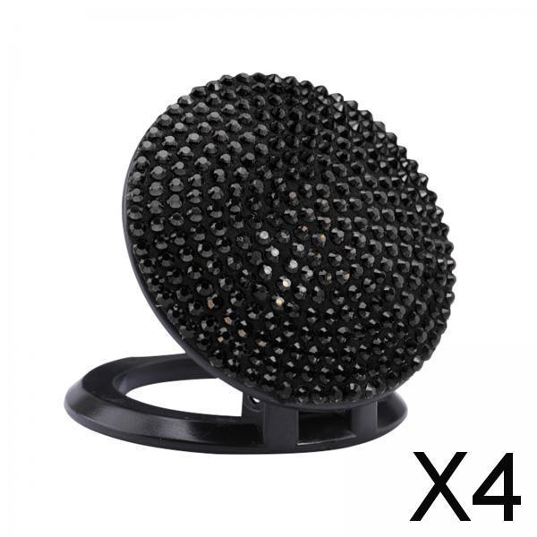 4xCar Automotive Push Ignition Start Button Protective Cover Shiny Glitter Black