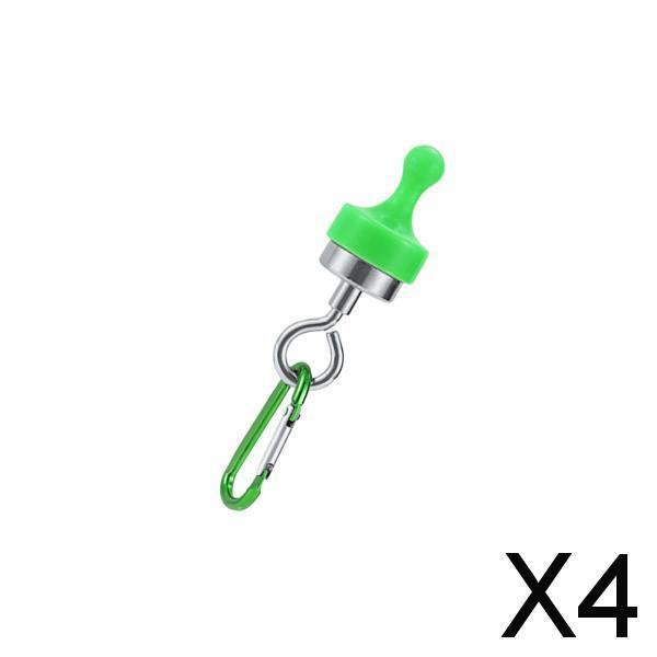 4xMagnetic Hooks Heavy Duty Camping Strong Magnetic Tent Light Hook for Garden Green