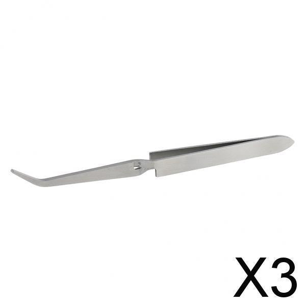 3xStainless Steel Nail Repair-Clamp Tweezer Cotton Balls Pincher Acne Remover